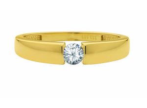 4059468489823 - Goldring ADELIA´S 333 Gold Ring mit Zirkonia Fingerringe Gr 50 Gelbgold 333 goldfarben (gold) Damen Fingerringe mit Zirkonia Goldschmuck für