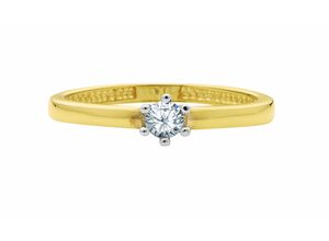 4059468490492 - Goldring ADELIA´S 333 Gold Ring mit Zirkonia Fingerringe Gr 50 Gelbgold 333 goldfarben (gold) Damen Fingerringe mit Zirkonia Goldschmuck für