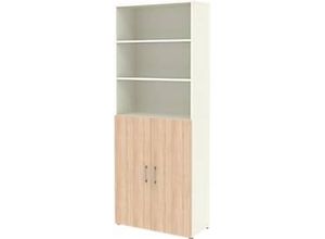 4059484218407 - Home Office Kombischrank TEMPIO aus Holz 2 Türen (3 OH) 6 OH B 800 x T 340 x H 2130 mm weiß Sonoma Eiche