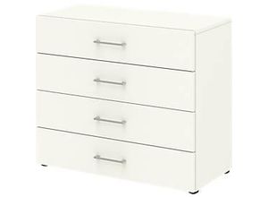 4059484218438 - Home Office Schrank TEMPIO aus Holz 4 Schubkästen 2 OH B 800 x T 340 x H 720 mm weiß weiß 4059484218438 - Home Office Schrank TEMPIO aus Holz 4 Schubkästen 2 OH B 800 x T 340 x H 720 mm weiß weiß