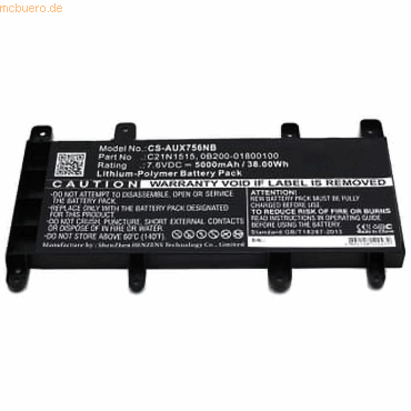 4059612062568 - Akku für Asus F756UX-T7013 Li-Pol 76 Volt 5000 mAh schwarz