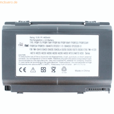 4059612069536 - Akku für Fujitsu-Siemens FPCBP22 Li-Ion 108 Volt 4400 mAh schwar