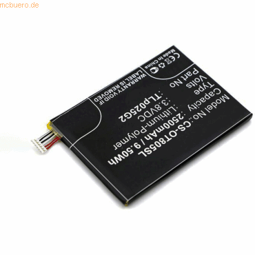 4059612365256 - Akku für Alcatel PIXI ONE TOUCH 4 Li-Pol 38 Volt 2500 mAh Schwar