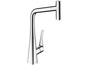 4059625198292 - M71 - Spültischarmatur Metris Select mit ausziehbarem Auslauf sBOX EcoSmart verchromt 73807000 - Hansgrohe