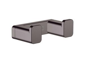 4059625297292 - AddStoris Doppelter Wandhaken 66x36x21 cm Gebürstetes Schwarz Chrom - Brushed Black Chrome - Hansgrohe