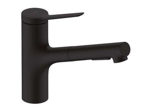 4059625340158 - Zesis M33 - Spültischarmatur 150 mit ausziehbarem Brause sBox lite Schwarz matt 74803670 - Hansgrohe