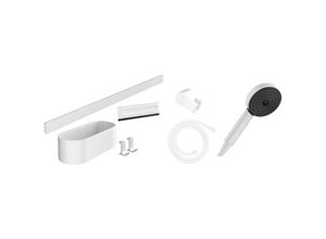 4059625368282 - WallStoris Bundle Komplett-Set Duschkopf 105 3 Strahlarten Activation wassersparend Duschstange 70 cm und Accessoireset  24291 Farbe weiss matt