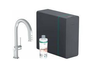 4059625409855 - Aqittura M91 - Spültischarmatur mit ausziehbarem Auslauf SodaSystem sBox verchromt 76836000 - Hansgrohe