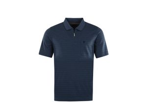 4059657610106 - Shirt Gestreiftes Kurzarm-Poloshirt Softknit mit verdecktem Reißverschluss und Brusttasche in Regular Fit