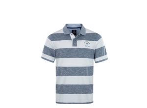 4059657808619 - Shirt Gestreiftes Kurzarm-Polo Riviera mit Knopfleiste Ärmelbündchen und Logo-Print in Regular Fit