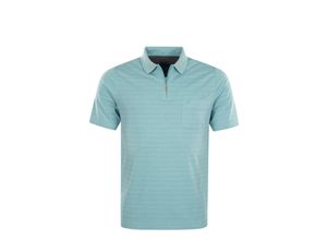 4059657812494 - Shirt Gestreiftes Kurzarm-Poloshirt Softknit mit verdecktem Reißverschluss und Brusttasche in Regular Fit