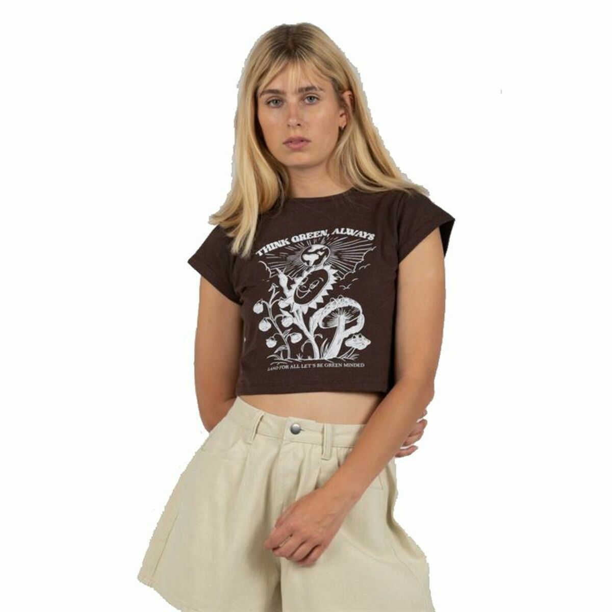 4059716361307 - Damen Kurzarm-T-Shirt Casual Braun 4059716361307 - Damen Kurzarm-T-Shirt Casual Braun