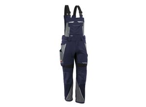 4059737000230 - Arbeitshose iron in marine grau Größe 52 - moderne Latzhose - funktionaler Blaumann - marine grau - 52 - Qualitex