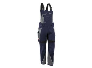 4059737000278 - Arbeitshose iron in marine grau Größe 60 - moderne Latzhose - funktionaler Blaumann - marine grau - 60 - Qualitex