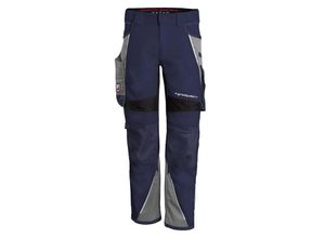 4059737000940 - Arbeitshose iron in marine grau Größe 50 - moderne Bundhose - funktionale Werkstatthose - marine grau - 50 - Qualitex