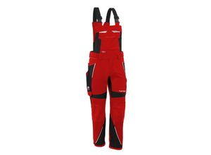 4059737003361 - Arbeitshose iron in rot schwarz Größe 70 - moderne Latzhose - funktionaler Blaumann - rot schwarz - 70 - Qualitex