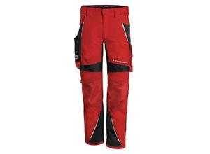 4059737010505 - Arbeitshose iron in rot schwarz Größe 94 - moderne Bundhose - funktionale Werkstatthose - rot schwarz - 94 - Qualitex