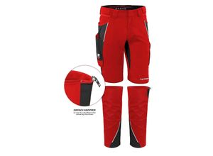 4059737015654 - QUALITEX HIGH QUALITY WORKWEAR Shorts IRON rot schwarz Damen 66 Herren 72