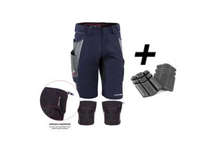 4059737016767 - QUALITEX HIGH QUALITY WORKWEAR Shorts IRON marine grau Damen 36 Herren 42