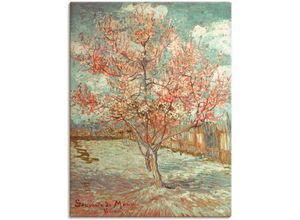 4059745014816 - Wandbild ARTLAND Blühender Pfirsichbaum 1888 Bilder Gr B H 60 cm x 80 cm Leinwandbild Wiesen & Bäume Hochformat 1 St grün Bild Metallbild Metallbilder Bilder als Alubild Leinwandbild Wandaufkleber oder Poster in versch Größen