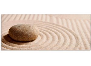 4059745107778 - Glasbild ARTLAND Mini Zen Garten - Sand Bilder Gr B H 125 cm x 50 cm Glasbild Zen 1 St beige (naturfarben) Glasbilder in verschiedenen Größen