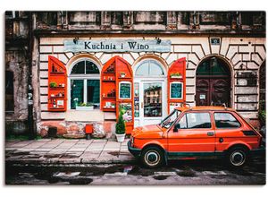 4059745118897 - Wandbild ARTLAND Kuchnia i Wino in Kraków Bilder Gr B H 120 cm x 80 cm Leinwandbild Auto Querformat 1 St rot Bild Metallbild Metallbilder Bilder als Alubild Leinwandbild Wandaufkleber oder Poster in versch Größen