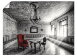 4059745127776 - Wandbild ARTLAND Lost Place - Roter Sessel Bilder Gr B H 40 cm x 30 cm Poster Architektonische Elemente Querformat 1 St schwarz Bild Leinwandbild Kunstdrucke Bilder als Alubild Leinwandbild Wandaufkleber oder Poster in versch Größen
