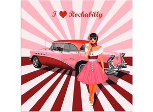 4059745140959 - Wandbild ARTLAND Ich liebe Rockabilly Bilder Gr B H 70 cm x 70 cm Alu-Dibond-Druck Ausstellungsplakate 1 St pink Bild Kunstdruck Poster Bilder als Alubild Leinwandbild Wandaufkleber oder in versch Größen