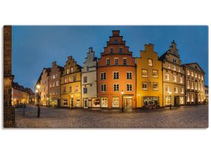 4059745187077 - Wandbild ARTLAND Altstadt Osnabrück Bilder Gr B H 100 cm x 50 cm Leinwandbild Deutschland 1 St gelb Bild Kunstdruck Kunstdrucke Bilder als Leinwandbild Wandaufkleber oder Poster in versch Größen