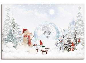 4059745229654 - Wandbild ARTLAND Weihnachtsmärchen Bilder Gr B H 90 cm x 60 cm Leinwandbild Weihnachten Querformat 1 St weiß Bild Leinwandbild Kunstdrucke Bilder als Alubild Leinwandbild Wandaufkleber oder Poster in versch Größen