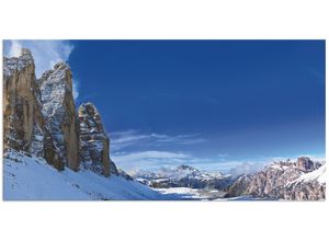 4059745271226 - Wandbild ARTLAND Drei Zinnen Umrundung in den Dolomiten Bilder Gr B H 100 cm x 50 cm Alu-Dibond-Druck Himmel Querformat 1 St blau Bild Poster Bilder als Alubild Leinwandbild Wandaufkleber oder in versch Größen