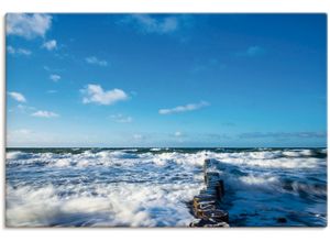 4059745275460 - Wandbild ARTLAND Buhnen an der Küste Ostsee III Bilder Gr B H 90 cm x 60 cm Leinwandbild Gewässer 1 St blau Kunstdrucke Bilder als Alubild Leinwandbild Wandaufkleber oder Poster in versch Größen