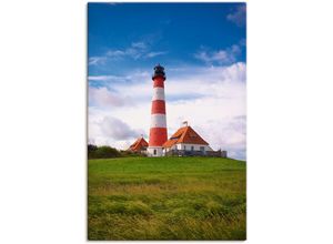 4059745286534 - Wandbild ARTLAND Westerhever Leuchtturm Bilder Gr B H 60 cm x 90 cm Leinwandbild Gebäude 1 St bunt Kunstdrucke Bilder als Alubild Leinwandbild Wandaufkleber oder Poster in versch Größen