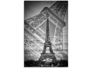 4059745298100 - Wandbild ARTLAND Der doppelte Eiffelturm II Bilder Gr B H 40 cm x 60 cm Leinwandbild 1 St schwarz Kunstdruck Kunstdrucke Bilder als Alubild Leinwandbild Wandaufkleber oder Poster in versch Größen