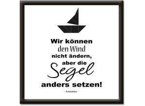 4059745300117 - Wandbild ARTLAND Wind nicht ändern Segel anders setzen Bilder Gr B H 57 cm x 57 cm Wandbild Sprüche & Texte 1 St schwarz Bild Kunstdruck Bilder mit Rahmen