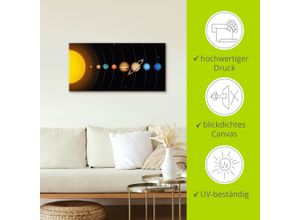 4059745333344 - Wandbild ARTLAND Vector Sonnensystem mit Planeten Bilder Gr B H 150 cm x 75 cm Leinwandbild Sonnensystem Querformat 1 St bunt Bild Metallbild Metallbilder Bilder als Alubild Leinwandbild Wandaufkleber oder Poster in versch Größen