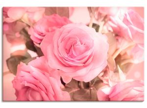 4059745432634 - Wandbild ARTLAND Rosarosenbouquet Bilder Gr B H 90 cm x 60 cm Leinwandbild Blumen Querformat 1 St pink Bild Poster Bilder als Alubild Leinwandbild Wandaufkleber oder in versch Größen