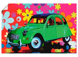 4059745544153 - Wandbild ARTLAND Citroën 2CV grün Bilder Gr B H 30 cm x 20 cm Poster Auto Querformat 1 St grün Bild Poster Bilder als Alubild Leinwandbild Wandaufkleber oder in versch Größen
