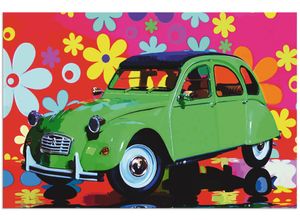 4059745544191 - Wandbild ARTLAND Citroën 2CV grün Bilder Gr B H 30 cm x 20 cm Alu-Dibond-Druck Auto Querformat 1 St grün Bild Poster Bilder als Alubild Leinwandbild Wandaufkleber oder in versch Größen