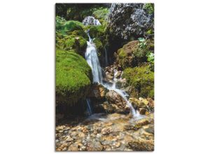 4059745556927 - Wandbild ARTLAND Kleiner Wasserfall in den Bergen Bilder Gr B H 60 cm x 90 cm Leinwandbild Gewässer Hochformat 1 St grün Bild Leinwandbild Kunstdrucke Bilder als Alubild Leinwandbild Wandaufkleber oder Poster in versch Größen