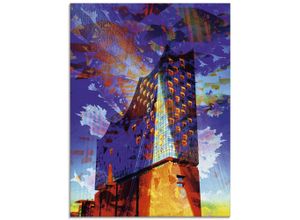 4059745590020 - Glasbild ARTLAND Elbphilharmonie Hamburg IV Bilder Gr B H 60 cm x 80 cm Glasbild Gebäude Hochformat 1 St blau Bild Glasbild Glasbilder Bilder in verschiedenen Größen