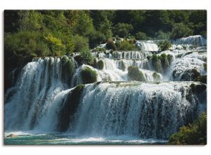 4059745643054 - Wandbild ARTLAND Krka Wasserfälle Bilder Gr B H 90 cm x 60 cm Leinwandbild Gewässer Querformat 1 St grün Bild Poster Bilder als Alubild Leinwandbild Wandaufkleber oder in versch Größen