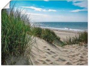 4059745664929 - Wandbild ARTLAND Dünenlandschaft im Sommer an der Nordsee Bilder Gr B H 40 cm x 30 cm Poster Strand 1 St grün Bild Kunstdruck Kunstdrucke Bilder als Alubild Leinwandbild Wandaufkleber oder Poster in versch Größen