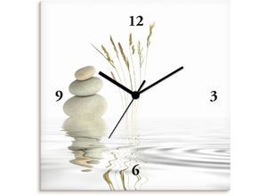 4059745715478 - Wanduhr ARTLAND Zen Friede Wanduhren Gr B H T 30 cm x 30 cm x 17 cm Funkuhr weiß Wanduhren wahlweise mit Quarz- oder Funhuhrwerk lautlos ohne Tickgeräusche