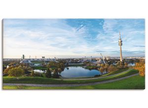 4059745756853 - Wandbild ARTLAND Olympiapark in München Bilder Gr B H 100 cm x 50 cm Leinwandbild Deutschland Querformat 1 St grün Bild Poster Bilder als Alubild Leinwandbild Wandaufkleber oder in versch Größen