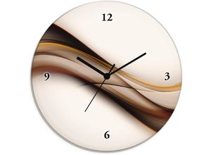 4059745765077 - Wanduhr ARTLAND Welle Wanduhren Gr T 18 cm Funkuhr braun Wanduhren wahlweise mit Quarz- oder Funhuhrwerk lautlos ohne Tickgeräusche