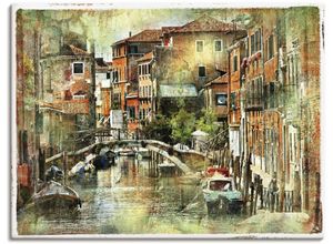 4059745779067 - Wandbild ARTLAND Kanal in Venedig Bilder Gr B H 120 cm x 90 cm Leinwandbild Italien 1 St bunt Bild Poster Bilder als Alubild Leinwandbild Wandaufkleber oder in versch Größen