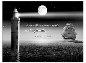 4059745789950 - Glasbild ARTLAND Ein ruhiges Meer Seemann Bilder Gr B H 60 cm x 45 cm Glasbild Boote & Schiffe Querformat 1 St schwarz Bild Glasbild Glasbilder Bilder in verschiedenen Größen