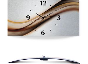 4059745810593 - Wanduhr ARTLAND Welle Wanduhren Gr B H T 50 cm x 25 cm x 03 cm Funkuhr braun Wanduhren 3D Optik gebogen mit Quarz- oder Funkuhrwerk versch Größen