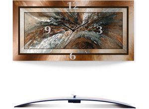 4059745812115 - Wanduhr ARTLAND Gold Abstrakt 1 Wanduhren Gr B H T 50 cm x 25 cm x 03 cm Quarzuhr braun Wanduhren 3D Optik gebogen mit Quarz- oder Funkuhrwerk versch Größen